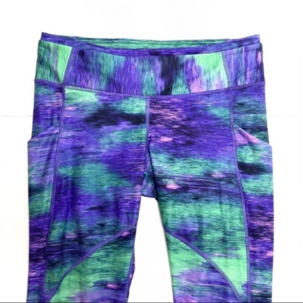 LULULEMON Time to Shine Tight Leggings Rio Nights Multi Purple Green Size 10 - Picture 3 of 10